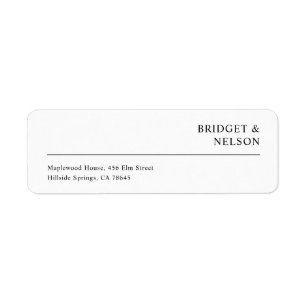 Modern Minimalist Wedding RSVP Return Address