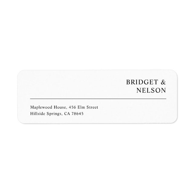 Modern Minimalist Wedding RSVP Return Address (Front)