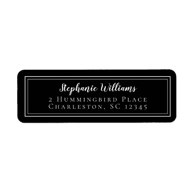 Modern Minimalist Wedding RSVP Simple Black White  (Front)