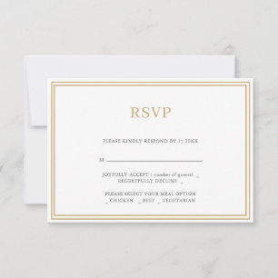 Modern Minimalist Wedding RSVP Thank You Card