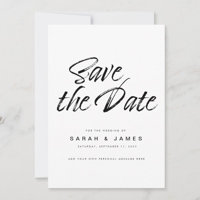 Modern Minimalist Wedding Save the Date (Front)