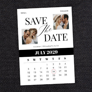 Modern minimalist wedding save the date