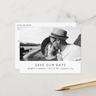 Modern Minimalist Wedding Save the Date Announcement Postcard