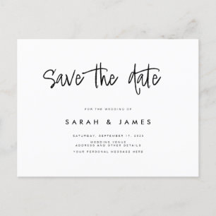 Modern Minimalist Wedding Save the Date Announcement Postcard