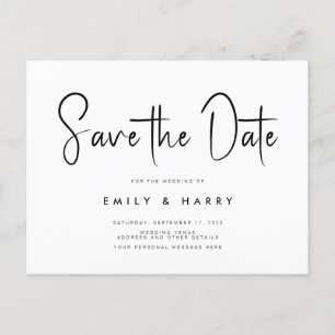 Modern Minimalist Wedding Save the Date Announcement Postcard