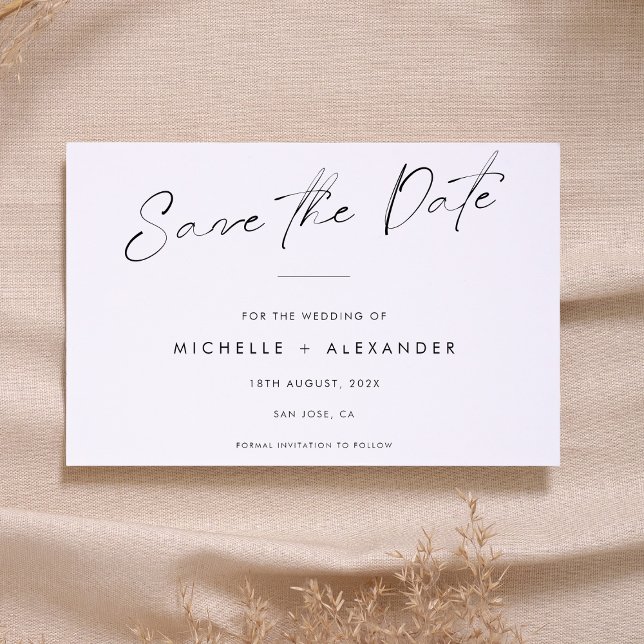 Modern Minimalist Wedding Save The Date Card (Creator Uploaded)