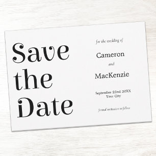 Modern Minimalist Wedding Save the Date Invitation