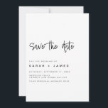 Modern Minimalist Wedding Save the Date Invitation<br><div class="desc">A simple modern save the date card. Personalise this minimalist black and white design to have your personal details and message.</div>