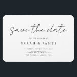 Modern Minimalist Wedding Save the Date Invitation Magnet<br><div class="desc">A simple modern save the date magnet. Personalise this minimalist black and white design to have your personal details and message.</div>