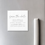 Modern Minimalist Wedding Save the Date Invitation Magnet<br><div class="desc">A simple modern save the date magnet. Personalise this minimalist black and white design to have your personal details and message.</div>