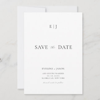 Modern minimalist Wedding Save the Date Invite