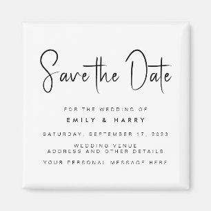 Modern Minimalist Wedding Save the Date Magnet