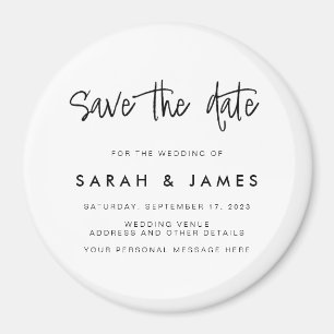 Modern Minimalist Wedding Save the Date Magnet