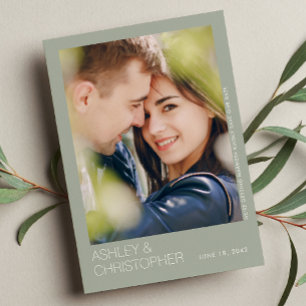 Modern Minimalist Wedding Save-the-Date Photo Card