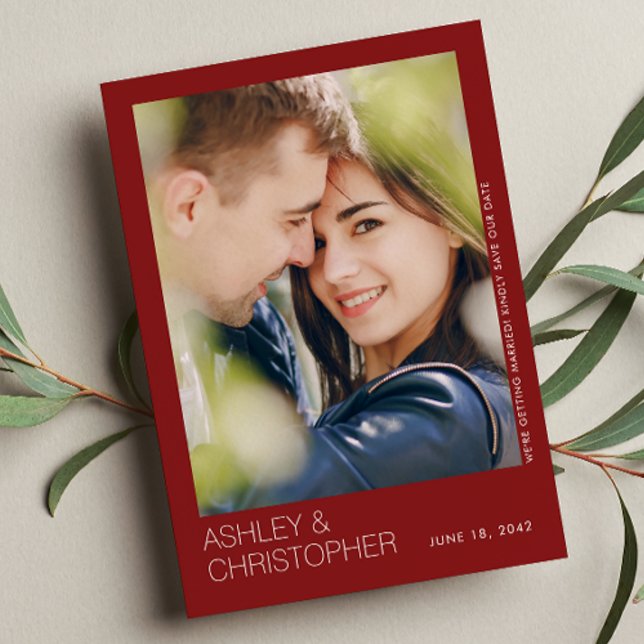 Modern Minimalist Wedding Save-the-Date Photo Card (Creator Uploaded)