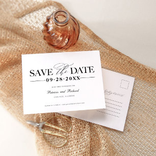 Modern Minimalist Wedding Save The Date Postcard