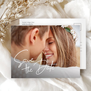Modern Minimalist Wedding Save The Date  Postcard