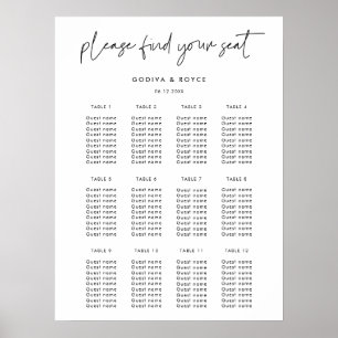 Modern Minimalist wedding seating chart
