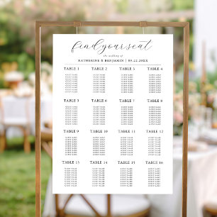 Modern Minimalist Wedding Seating Chart