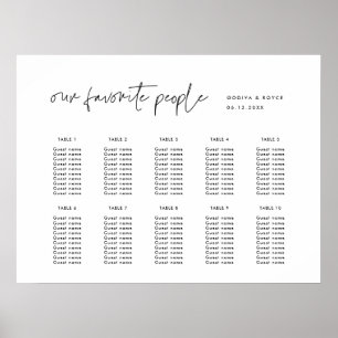 Modern Minimalist Wedding seating chart