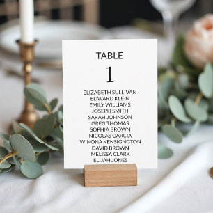 Modern Minimalist Wedding Seating Chart Card 