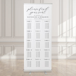 Modern Minimalist Wedding Seating Chart Retractable Banner