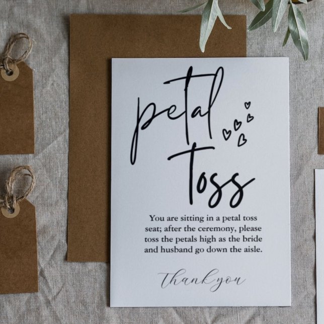 Modern Minimalist Wedding Send Off Petal Toss Encl Enclosure Card (Creator Uploaded)