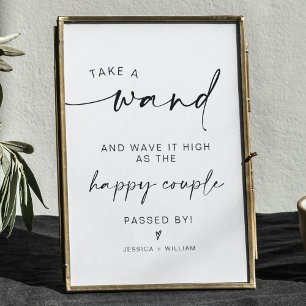 modern minimalist wedding send off sign