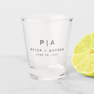 Modern Minimalist Wedding Shot Glass