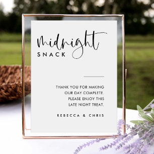Modern Minimalist Wedding Snack Station Sign
