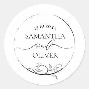 Modern Minimalist Wedding Sticker