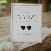 Modern Minimalist Wedding Sunglasses Favor Sign