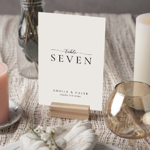 Modern Minimalist Wedding  Table Number