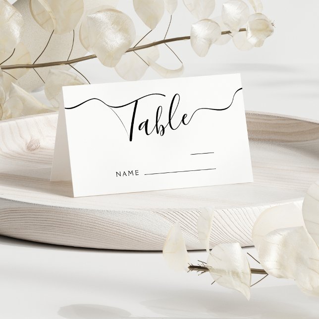 Modern Minimalist Wedding Table Number Place Card (Creator Uploaded)