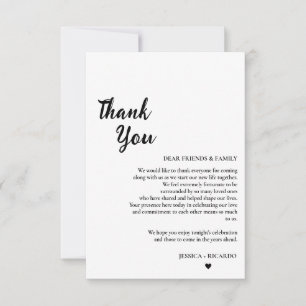 Modern Minimalist wedding table  Thank You Card