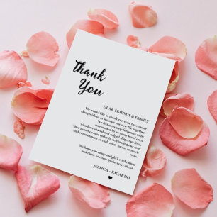 Modern Minimalist wedding table  Thank You Card