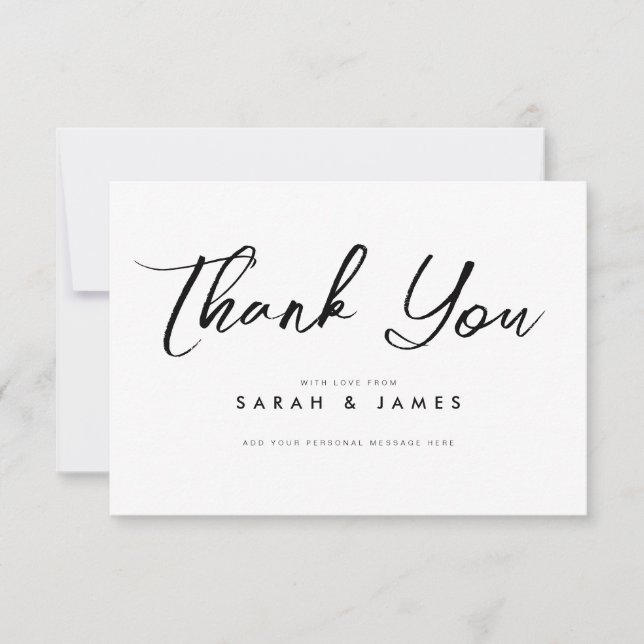 Modern Minimalist Wedding Thank You (Front)