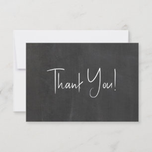 Modern Minimalist Wedding Thank You Black Card