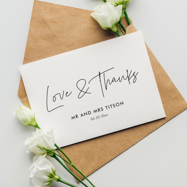 Modern minimalist wedding thank you card (Creator Uploaded)