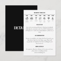 Modern Minimalist Wedding Timeline Details