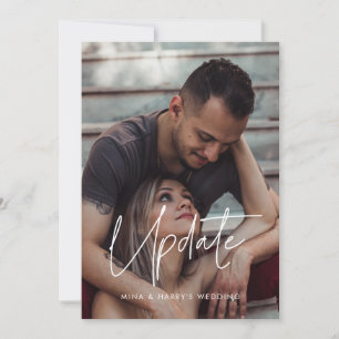 Modern minimalist wedding update photo card