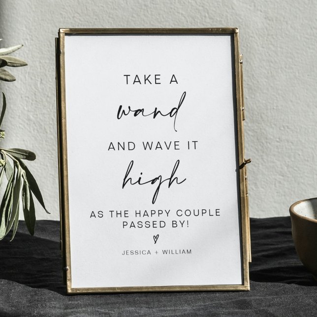 modern minimalist wedding wand send off sign (Creator Uploaded)