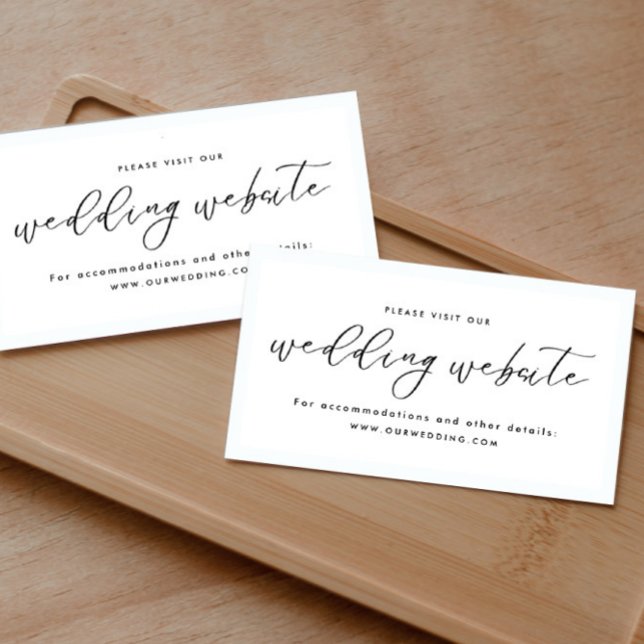 Modern Minimalist Wedding Website  Enclosure Card (Creator Uploaded)