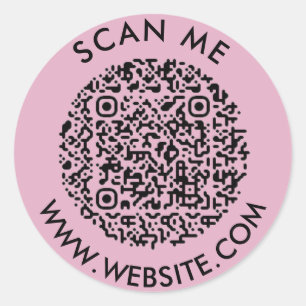Modern Minimalist Wedding Website Scan me qr code Classic Round Sticker