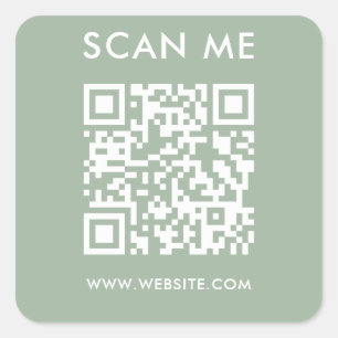 Modern Minimalist Wedding Website Scan me qr code Square Sticker