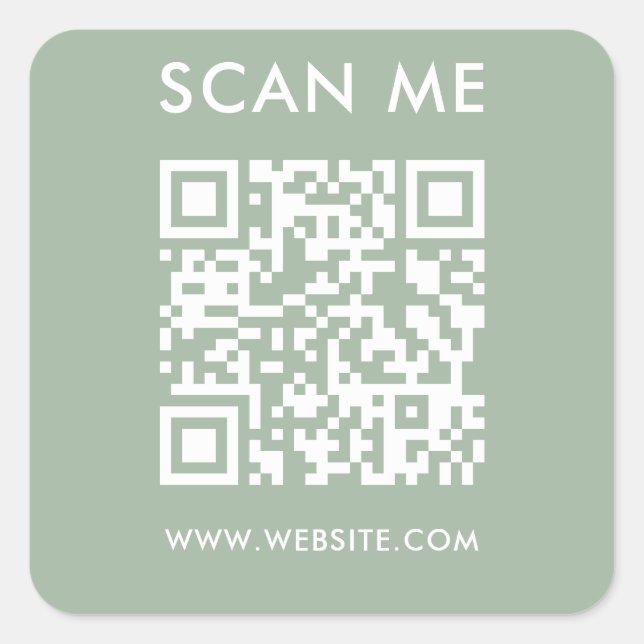 Modern Minimalist Wedding Website Scan me qr code Square Sticker (Front)