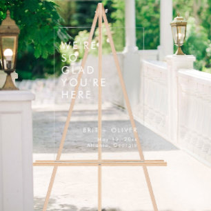 Modern Minimalist Wedding Welcome Acrylic Sign