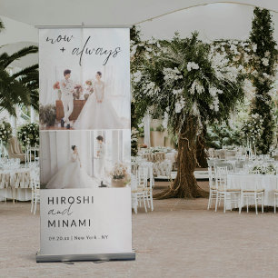 Modern Minimalist Wedding Welcome Custom Photo Retractable Banner