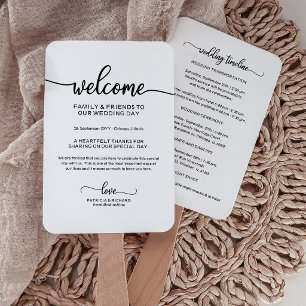 Modern Minimalist Wedding Welcome Letter Hand Fan