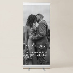 Modern Minimalist Wedding Welcome Photo Retractable Banner